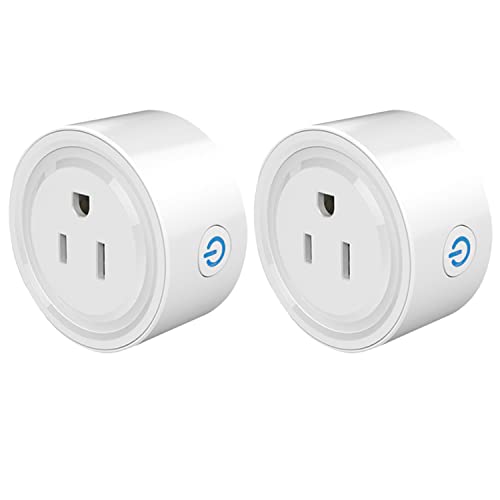 2 Pack Mini Smart Plug, WiFi Outlet Work with Apple HomeKit/Siri/Alexa/Google Home, Remote/Voice Control Smart Socket with Timer Fuction, 10A, 2.4G WiFi Only, No Hub Required, FCC/CE/Rohs Listed