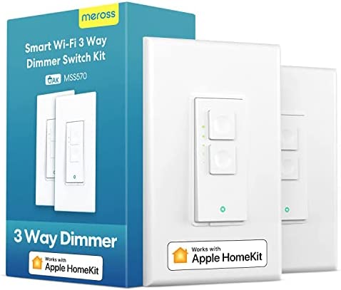 3 Way Smart dimmer Switch Kit, Meross Smart Light Switch Supports Apple HomeKit, Siri, Alexa, Google Assistant & SmartThings, 2.4GHz Wi-Fi Light Switch, Neutral Wire Required, Remote Control Schedule