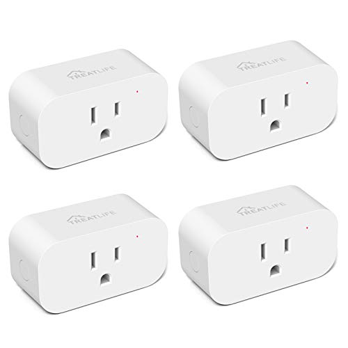 Alexa Smart Plug 4 Pack, TREATLIFE 7 Day Heavy Duty Programmable Timer, Works with Alexa and Google Home, 1800W 15A WiFi Smart Outlet, Child Lock, Vacation Mode, Reliable WiFi Connection