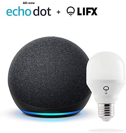 All-new Echo Dot (4th Gen) – Charcoal – bundle with LIFX Smart Bulb (Wi-Fi)