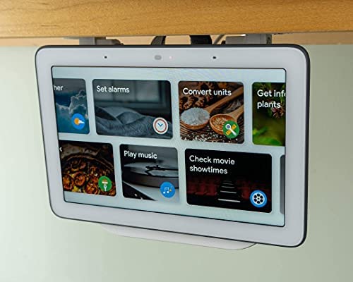 Built3D, Google Nest Hub Home Kitchen Under Cabinet Mount Bracket | All Hardware Included (White)