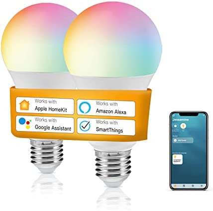 DoHome Smart Light Bulbs Work with Apple HomeKit, WiFi LED Light Bulb Color Changing Smart Bulbs Compatible with Siri, Alexa, Google Assistant