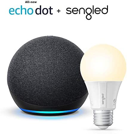 Echo Dot International Version (4th Gen) - Charcoal - bundle with Sengled Smart Bulb