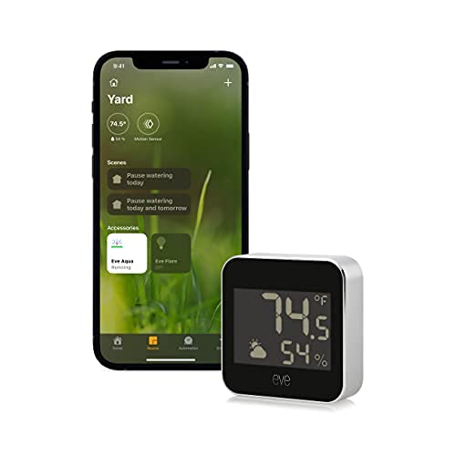 Eve Weather – Apple HomeKit Smart Home, Connected Outdoor Weather Station for Tracking Temperature, Humidity & Barometric Pressure, Precision Sensors, Wireless, Bluetooth and Thread