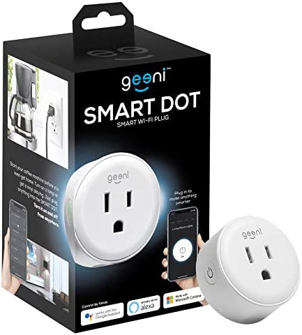 Geeni DOT Smart Wi-Fi Outlet Plug, White, (1 Pack) – No Hub Required – Works with Amazon Alexa and Google Assistant, Requires 2.4 GHz Wi-Fi