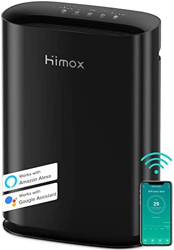 HIMOX Air Purifiers for Home Large Room Bedroom 2000 ft², Quiet 20dB Smart Air Cleaner HEPA Filter for Virus Mold Spores Pets Odor Smoke Allergy, WiFi Programmable Alexa Control, Lifetime Support