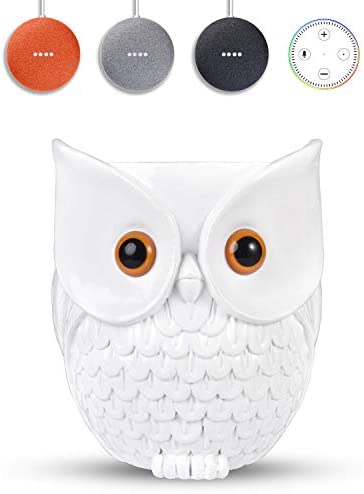 KeyEntre Owl Shape Smart Home Guard Owl Statue Crafted Guard Station for Google Home Mini Google Nest Mini (2nd Gen) Dot 2rd/ 3rd/4rd Generation Station Clean Space Saving Guard Holder Guard Station