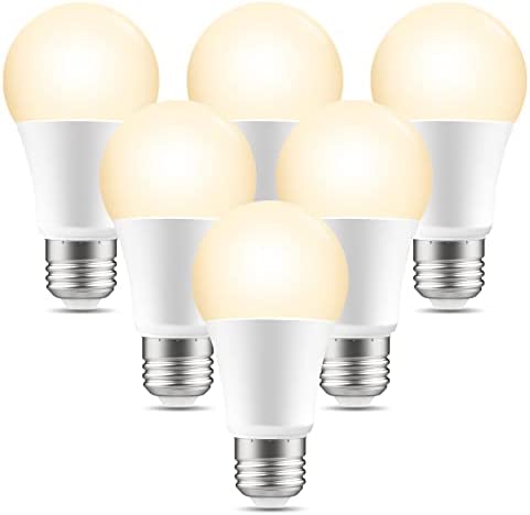 LB1 Smart Alexa Light Bulbs, E26 A19 LED Bulb Compatible with Alexa and Google Home, WiFi Dimmable 2700K Warm White 800 Lumens Light Bulb, 8W App Go_sund Control, 2.4GHz WiFi, No Hub Required, 6 Pack