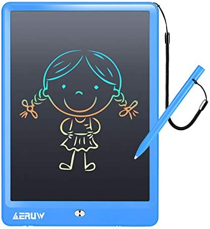 LCD Writing Tablet Colorful 10 Inch Electronic Graphics Doodle Board eWriter Drawing Pad with Memory Lock Gift for Kids & Adults Home School Office Handwriting Tablet (Blue)