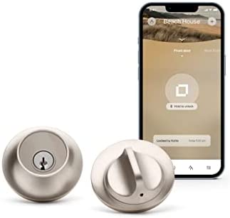 Level Lock Smart Lock, Keyless Entry, Smartphone Access, Bluetooth Enabled, Works with Apple HomeKit – Satin Nickel