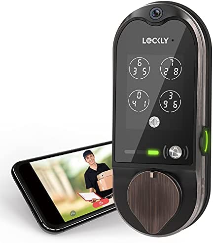 Lockly Vision, Smart Lock with HD Doorbell Camera, PIN Genie® Keypad, 3D Biometric Sensor, Voice Control, Auto Lock – Venetian Bronze (PGD798VB) – Deadbolt Edition