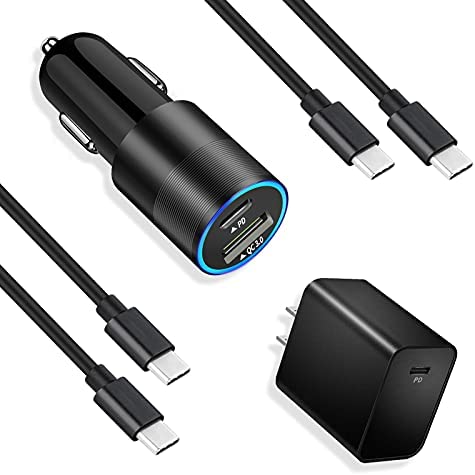 Looptimo USB C Fast Charger Kit Compatible for Google Pixel 7/7 Pro/6a/6 Pro/6/5a/5/4a/4XL/4/3a XL/3a/3 XL/3/2 XL, 30W PD[PPS]&QC 3.0 Car Charger + 20W Home Wall Charger + 2 Pack Type C Cable 3.3ft