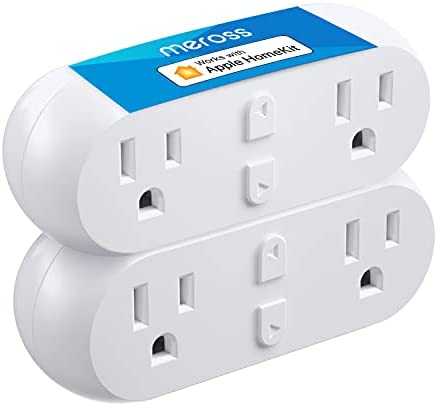Meross Wi-Fi Dual Smart Plug, 15A 2-in-1 Smart Outlet, Support Apple HomeKit, Siri, Alexa, Echo, Google Home and SmartThings, Voice & Remote Control, Timer, No Hub Required, 2.4G Only, 2 Pack