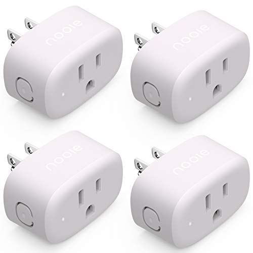 Nooie Smart Plug Works with Alexa Google Home for Voice Control WiFi Mini Smart Outlet with Schedule Timer Child Lock Function and ETL Certified No Hub Required, 4 Packs