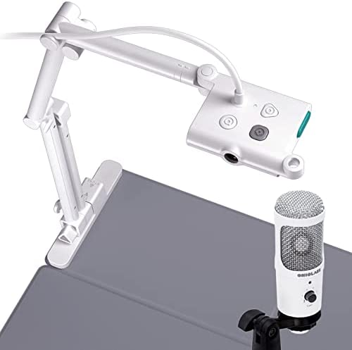 OKIOLABS OKIOCAM T Document Camera + M100 Microphone Value Pack, Captures 11″ x 17″ Documents, Online Teaching, Working from Home, Video Calling & Recording, for Zoom, Google Meet, Teams, QHD 1944p