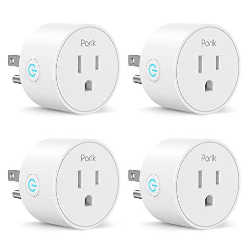 PORIK SP01 Mini Smart Plug That Compatible with Alexa, Google Home, WiFi Plug with Remote & Voice Control, Smart Socket with Timer & Schedule, No Hub Required, 4PCS