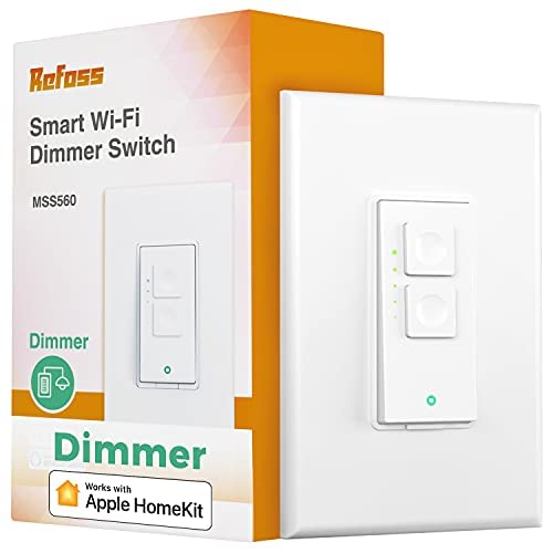 Refoss Smart Dimmer Switch, Single Pole Smart Switch for LED Light, Neutral Wire Required, Compatible with Apple HomeKit, Amazon Alexa, Hey Google, 2.4GHz Wi-Fi, Voice Control, No Hub Required, 1 Pack