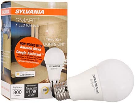 SYLVANIA SMART+ Bluetooth Soft White A19 LED Bulb, Compatible with Alexa, Apple HomeKit and Google Assistant, 1 pack