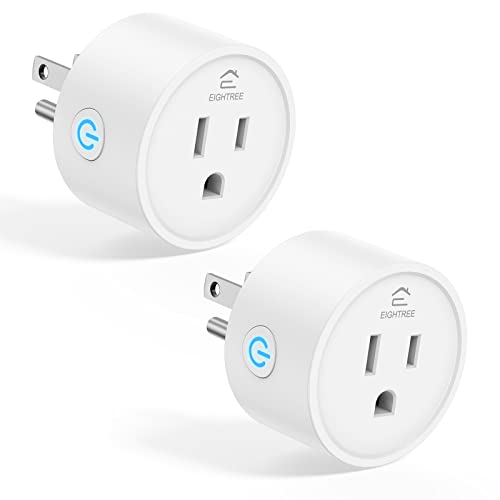 Smart Plug EIGHTREE, Alexa Smart Plugs That Work with Alexa and Google Home, Compatible with SmartThings, Smart Outlet with WiFi Remote Control and Timer Function, 2.4GHz Wi-Fi Only, 2Packs