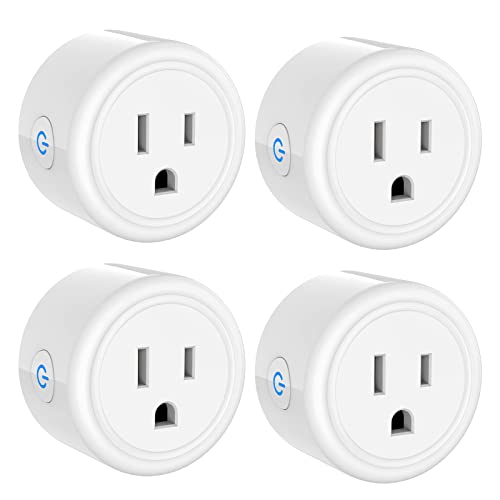 Smart Plug, Mini Wi-Fi Plugs Work with Alexa and Google Home, Smart Life Surge Protector Remote & Voice Control, Timer & Schedule Function, ETL FCC Certified, 2.4G WiFi Only, 4-Pack, White