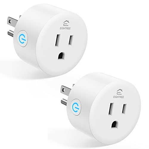 Smart Plugs That Work with Alexa, EIGHTREE Smart Life Wi-Fi Outlet Compatible with Alexa, Google Home & Smartthings, Smart Socket with Remote Control & Timer Function, 2.4Ghz WiFi Only, 2 Pack