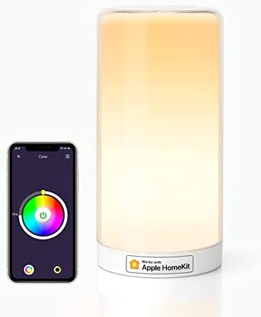 Smart WiFi Table Lamp, Bedside Lamp, Compatible with Apple HomeKit, Siri, Amazon Alexa, Google Assistant and SmartThings, Tunable White and Multi-Color, Touch Control, Voice and APP Control