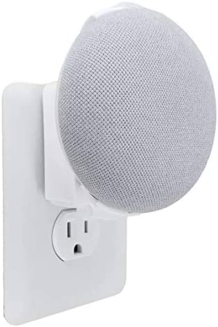 The Nest Mini Easy Genie Mount 2nd Gen 2019: The Simplest and Cleanest Outlet Wall Mount Hanger Stand for New Google Nest Mini – No Cord Wrapping Required – Designed in USA (White)
