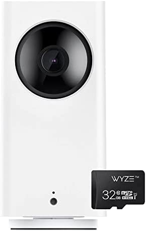 Wyze Cam Pan v2 1080p Pan/Tilt/Zoom Wi-Fi Indoor Smart Home Camera with Color Night Vision, 2-Way Audio, Compatible with Alexa & The Google Assistant with Wyze 32GB MicroSDHC Card Class 10