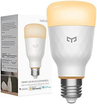 YEELIGHT Smart WiFi Light Bulb 1S, Dimmable White Light Bulb, Compatible with Alexa & Homekit and Google Home Assistant, No Hub Required, Voice Control Smart Home Device, A19 LED Bulbs