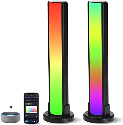YUSHANG Smart LED Light Bars, RGB Lights with Multiple Scene Modes Music Sync Voice Control Lighting for Gaming, Movies, PC, TV Entertainment Room Compatible with Alexa & Google Assistant