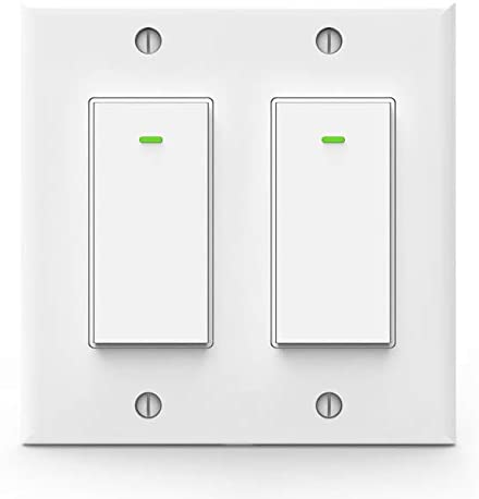Alexa Light Switch, Double Smart WiFi Light Switches, Smart Switch 2 Gang Compatible with Alexa Google Assistant and IFTTT