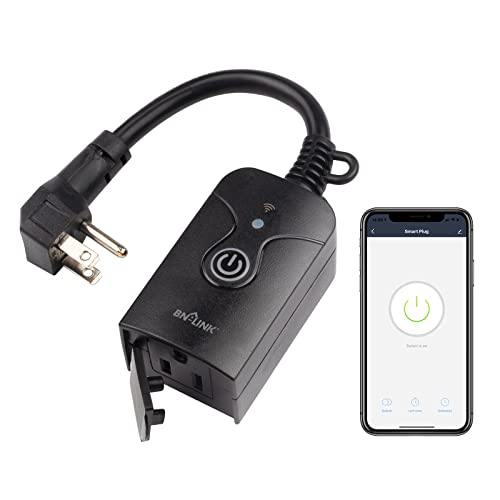 BN-LINK Smart Wi-Fi Plug Outlet, Remote Control by App, Compatible with Alexa and Google Assistant, Weatherproof, Requires 2.4 GHz Wi-Fi, ETL Listed
