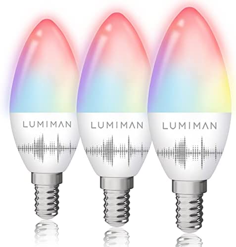 Candelabra Smart Bulb E12 LED Smart Light Bulbs WiFi RGB Color Changing Smart Lights That Work with Alexa Google Home Music Sync Tunable White 5W 400lm No Hub Required 3 Pack