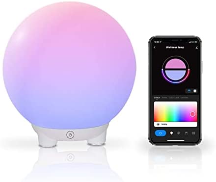 Colorpanda Smart Table Lamp, Dimmable RGB APP Control Bedroom Lamp Compatible with Alexa & Google Assistant, Touch Bedside Lamp for Living Room and Bathroom