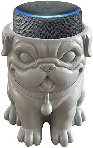 Dekodots Smart Speaker Table Stand (Dog) - Decorative Holder for Amazon Echo Dot or Google Home Mini - Portable Design, No Sound or Microphone Interference - Durable Poly-Resin