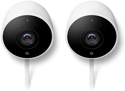 Google Nest Cam Outdoor 2-Pack – 1st Generation – Weatherproof Outdoor Camera – Surveillance Camera with Night Vision – Control with Your Phone