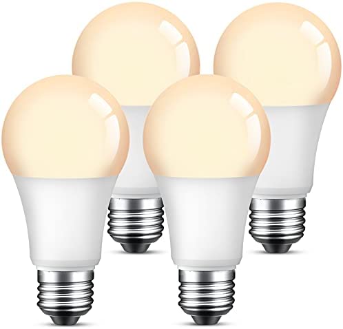 OHMAX Smart Light Bulb, A19 E26 LED Warm White 2700K Light Bulbs Compatible with Alexa & Google Home, App Control, Dimmable 800 Lumens , 75W Equivalent, No Hub Required, 2.4GHz WiFi, 4 Pack