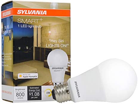 SYLVANIA 9W LED Smart Bluetooth A19 Light Bulb, Works with Apple HomeKit, 850 Lumens, Dimmable, 2700K, Soft White - 1 Pack (74579)