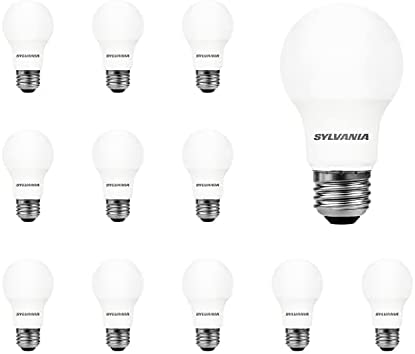 SYLVANIA LED A19 Light Bulb, 100W Equivalent, Efficient 14W, Frosted, 1500 Lumens, 2700K, Soft White - 12 Pack (40204)