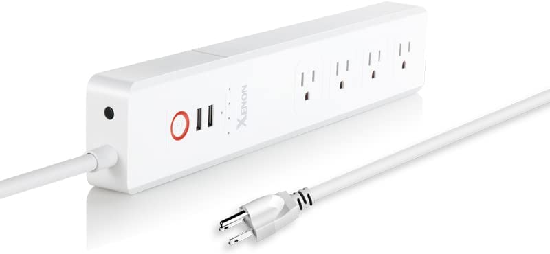 Smart Power Strip, WiFi Surge Protector with 4 Individually Controlled AC outlets and 2 USB Ports, Compatible with Alexa & Google Home, Voice Control & Remote Control, ETL & FCC Certified, 5Feet, 16A