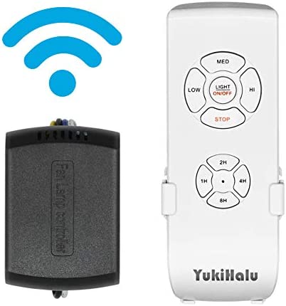 Smart WiFi Ceiling Fan Remote Control Kit, Universal Fan Remote, Controlled by Remote/WiFi/Voice, 3 Speeds 12 Timing, Compatible with Alexa, Google Assistant, Smart Life App, No Hub Required