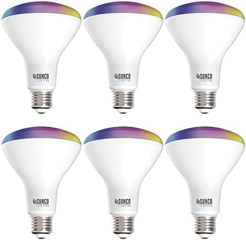 Sunco Lighting BR30 Alexa Smart Flood Light Bulbs, Color Changing LED Recessed WiFi Bulb, 8W, RGBCW, Dimmable, 650 LM, Compatible with Alexa & Google Assistant, E26 Base, No Hub Required 6 Pack