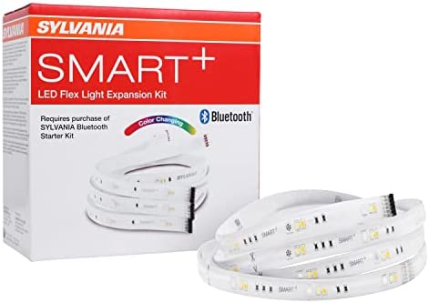 Sylvania Smart (3) 2ft Bluetooth Mesh Indoor LED Flex Light Strip Expansion Kit for Alexa / Google / Apple HomeKit, RGBTW Full Color, Dimmable, Accessories Included – 1 Pack (75795)