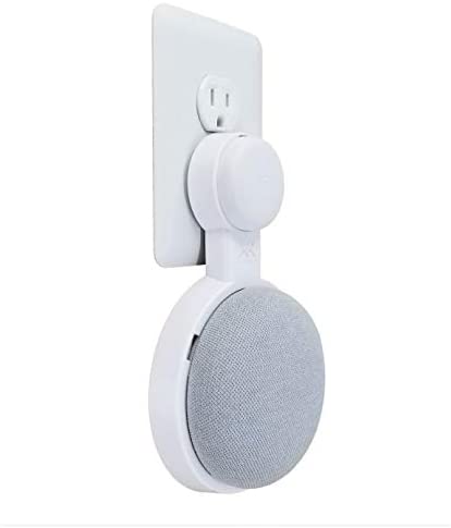 The Mini Genie for Google Nest Mini (2nd Gen) | Multi-Pack Disc. | Lowest Profile | No Ugly Bulk | Vertical or Horizontal | Outlet Wall Mount Hanger Stand (White, 1-Pack)