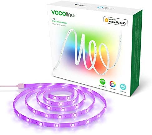 VOCOlinc LED Light Strip Works with Apple HomeKit Siri Alexa Google Assistant 5050 RGB Strip Smart Wi-Fi Multicolor App-dimmable Voice Control No Hub Required (LS2 SmartGlow Starter Kit)
