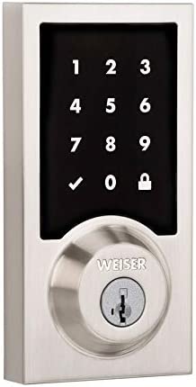 Weiser (by Kwikset) Premis Electronic Touchscreen SmartKey Deadbolt Lock, Works with Apple® HomeKit, Siri Voice Control, & Apple TV. Satin Nickel, 9GED22000-001-US15