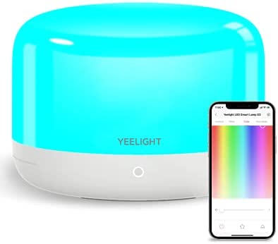 YEELIGHT Smart Table Lamp, Siri Voice Control Bedside Lamp with Music Sync, Dimmable Night Light Touch lamp, RGBW Smart Lamp for Bedroom, Living Room, Works with HomeKit, Razer Chroma, Alexa & Google