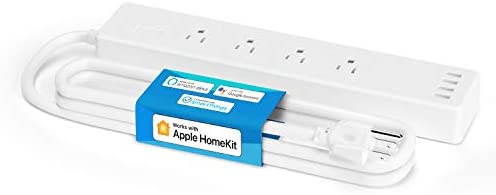 meross Smart Power Strip Compatible with Apple HomeKit, Siri, Alexa, Google Home and SmartThings, WiFi Surge Protector with 4 AC Outlets, 4 USB Ports and 6ft Extension Cord, Voice and Remote Control