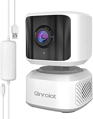 【Pan/Tilt Auto Track,Cruise】Indoor Security Camera,Qinroiot 1080P HD Home Security Camera Baby Monitor Nanny Cam Pet Camera with 2-Way Audio,Night Vision,Motion Detection,Works with Alexa&Google Home
